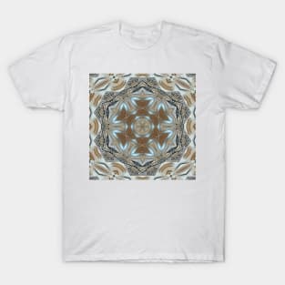 art nouveau and art deco styled pattern brown and turquoise T-Shirt